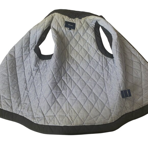 Faconnable women's XS dark blue zip up collared sleeveless puffer vest tops - Picture 7 of 10